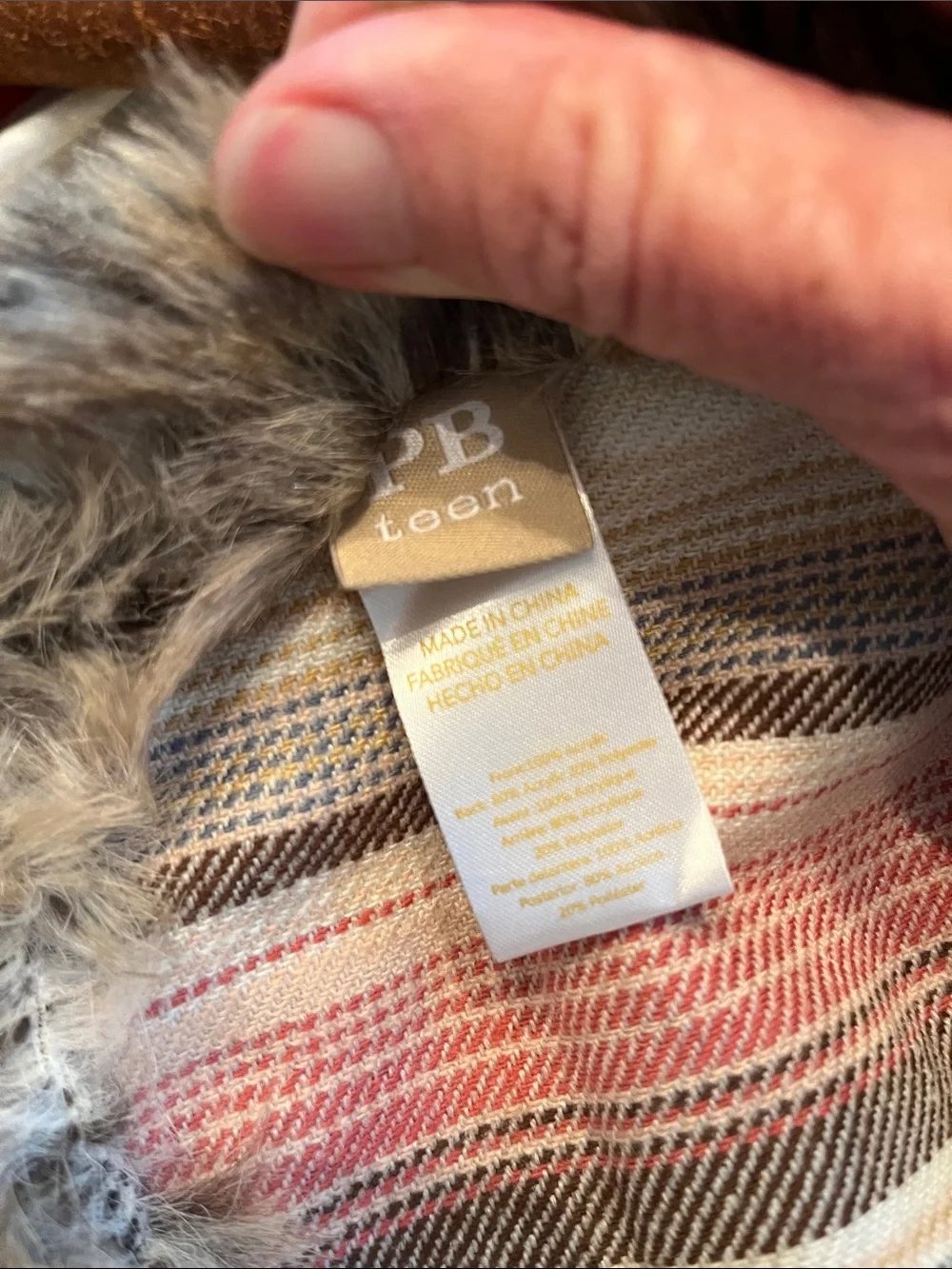 Pottery Barn Logan Striped Throw with Faux Fur Side  45x60! Lovely! EUC!